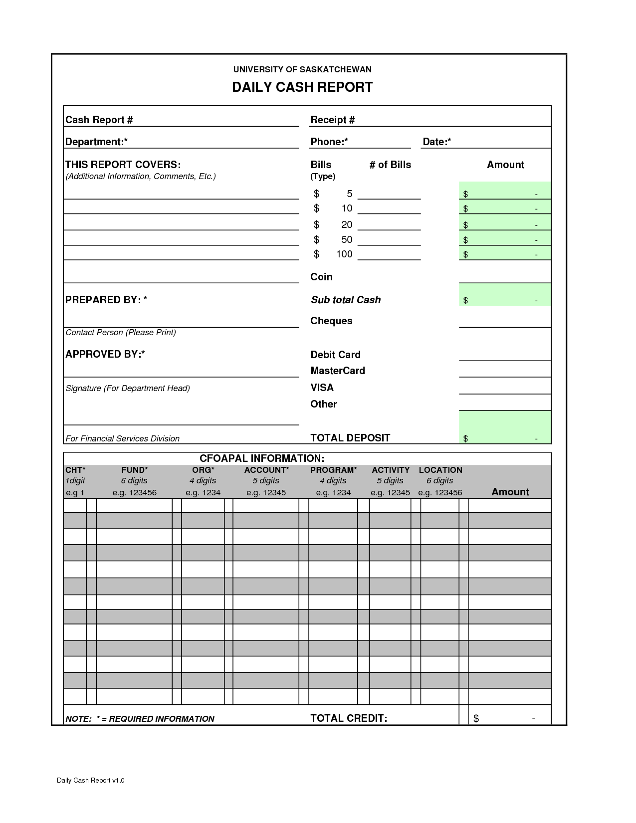 Daily Cash Register Balance Sheet Template charlotte clergy coalition