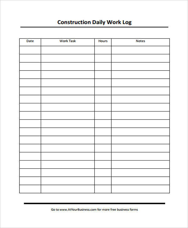 Daily Log Template – 09+ Free Word, Excel, PDF Documents Download 