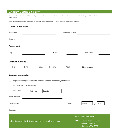 Donation Form Template   8+Free Word, PDF Documents Download 
