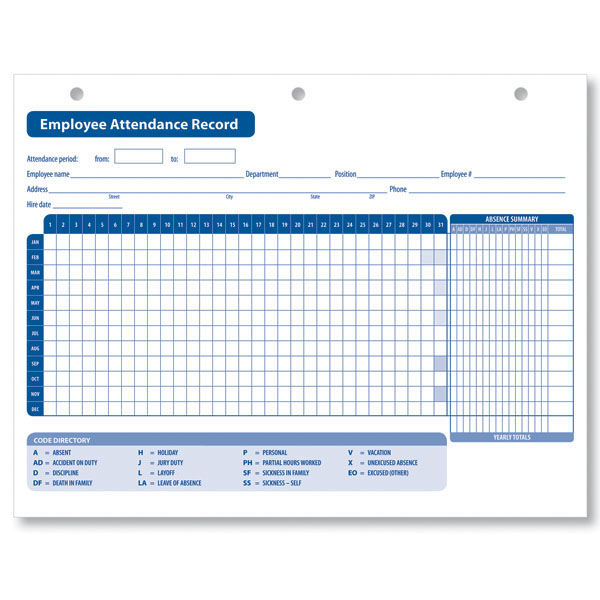 Impressive Sample of Employee Attendance Sheet Record For A Year 