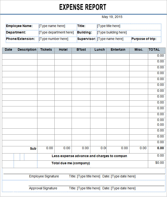 employee expense report template   Boat.jeremyeaton.co