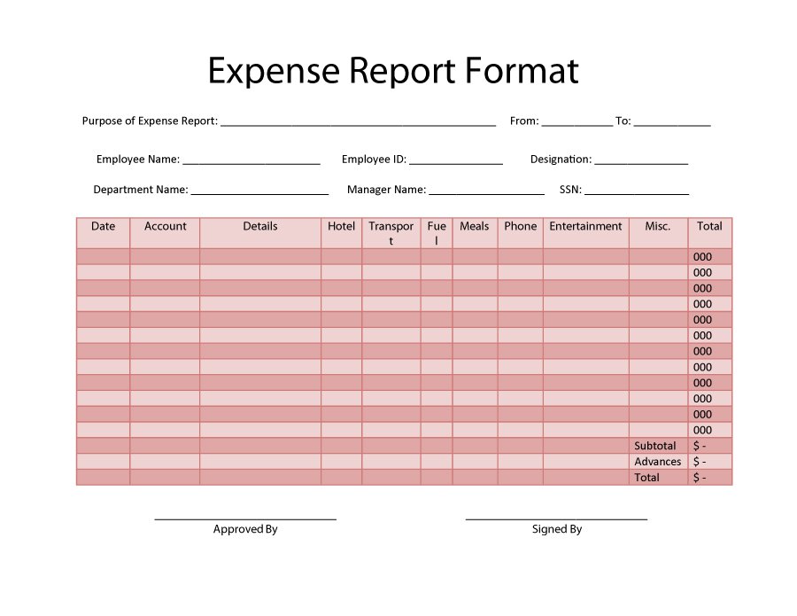 employee expense report template   Boat.jeremyeaton.co