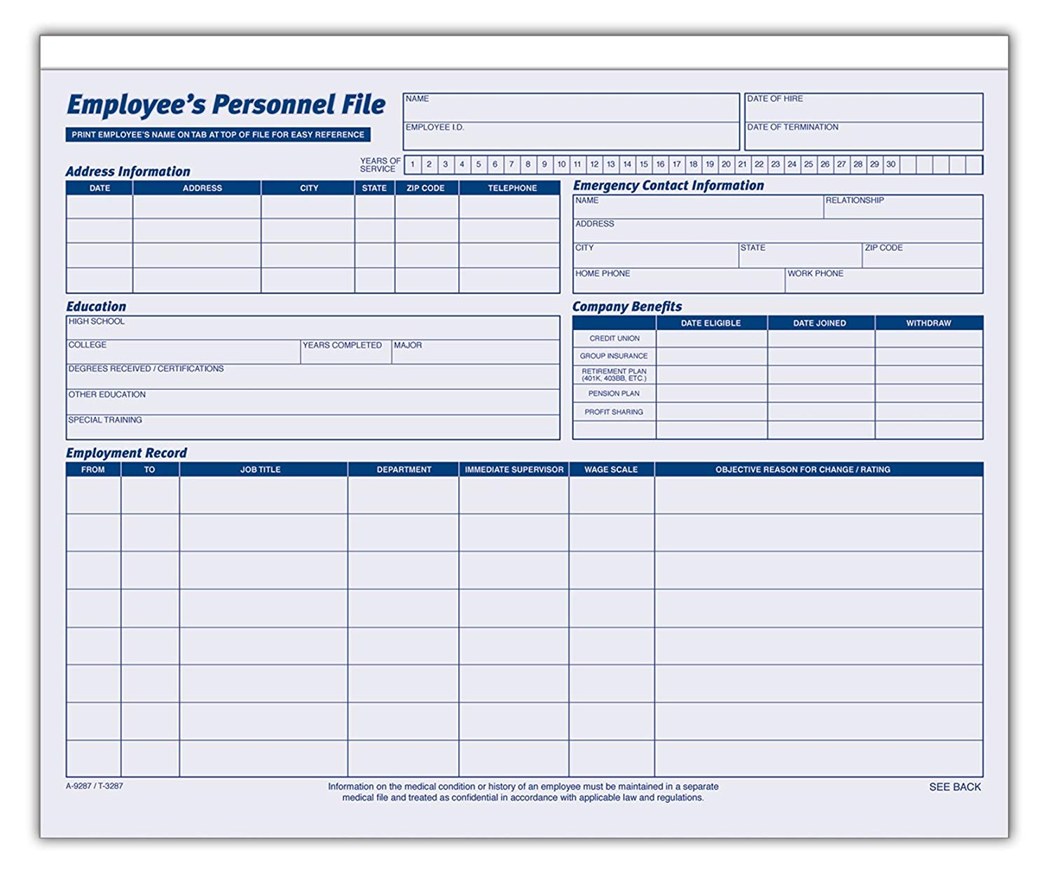 Amazon.: Adams Employees Personnel File Folder, Heavy Card 