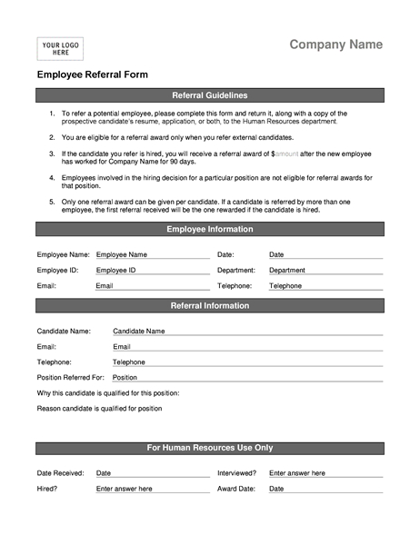 4+ Templates Employee Referral Form | Free & Premium Templates