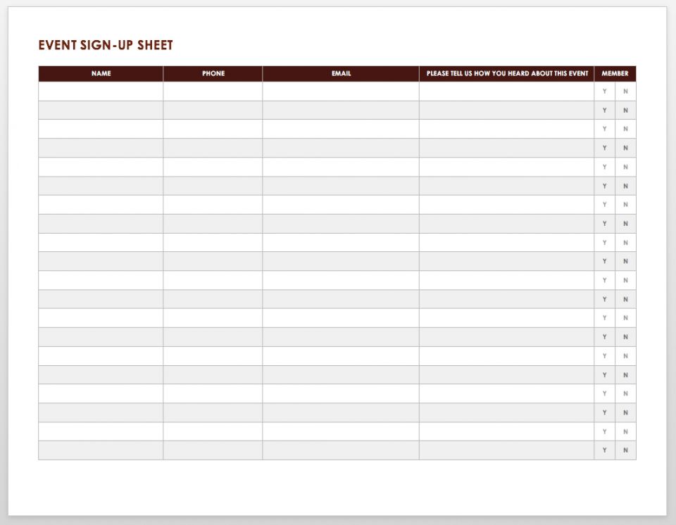 Event Sign In Sheet Template Charlotte Clergy Coalition