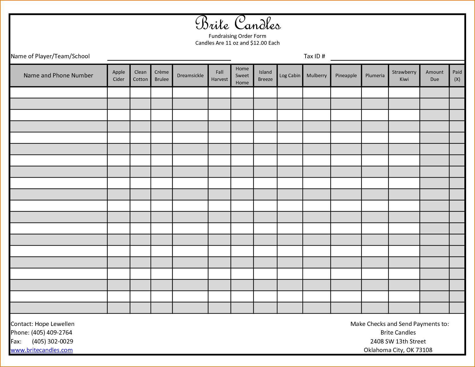 Excel Order Form Template | charlotte clergy coalition