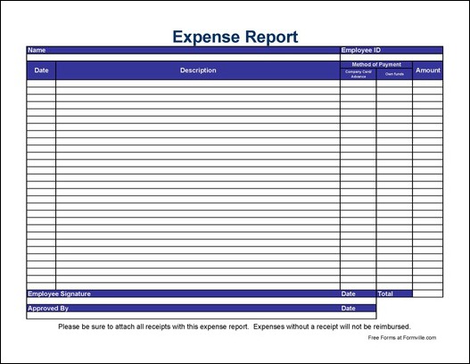 form. expense report form. small business spreadsheet expenses 