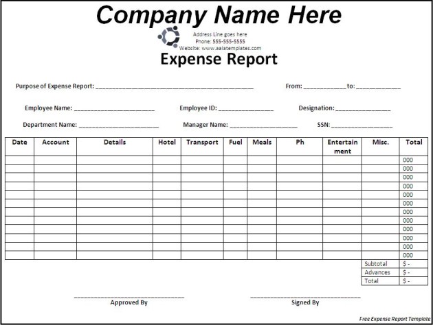 expenses report sample   Boat.jeremyeaton.co