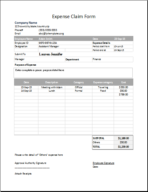 Expenses Form UK | Free Excel Template Download — Covase Fleet 