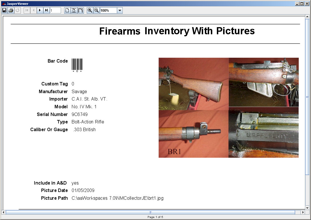 Firearm Inventory Excelpreadsheet Gun Personal Firearms Record 