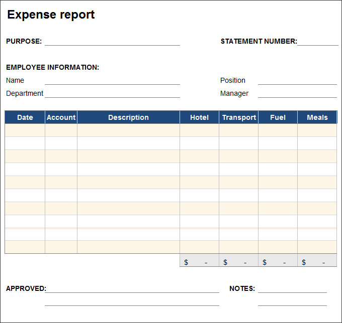 Free Expense Report Form Pdf | charlotte clergy coalition