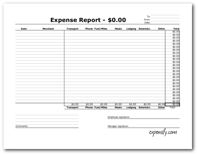 Microsoft Word Expense Report Template   Salonbeautyform.com