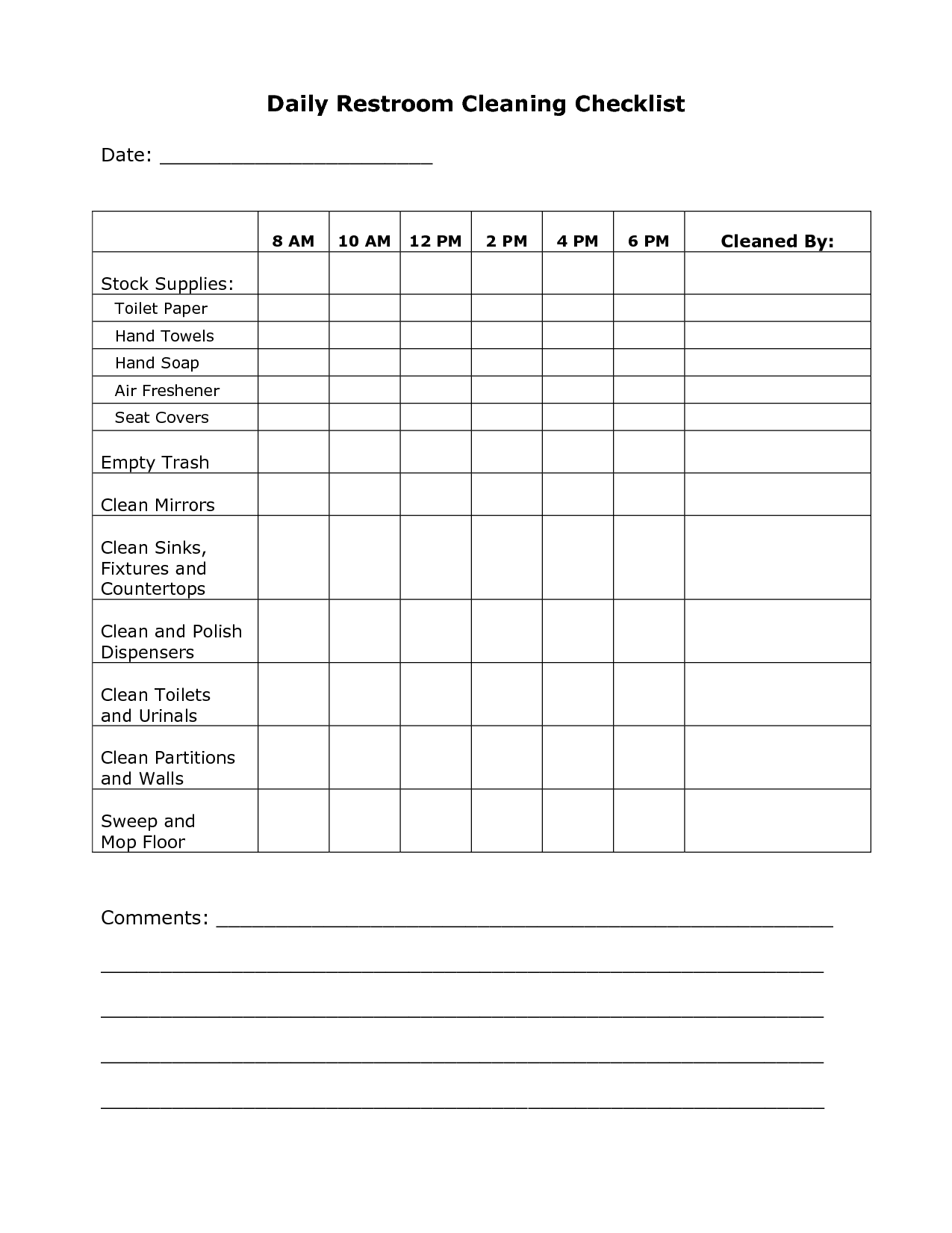 Free Printable Bathroom Cleaning Checklist charlotte clergy coalition