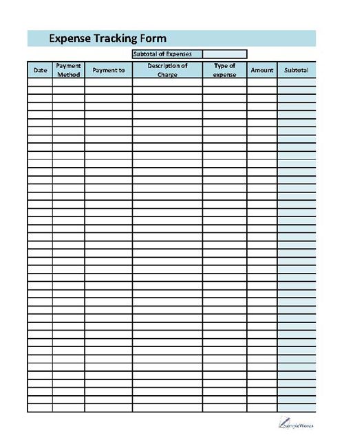 Expense   Printable Forms, Worksheets | charts | Pinterest | Free 