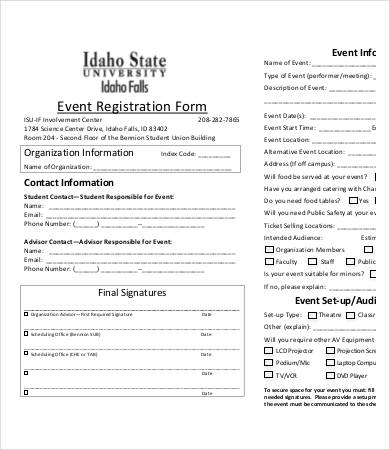 free registration form template 10 printable registration form 