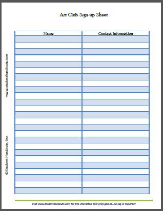 Sample Sign Up Sheet Template Sign Up Sheets 60 Free Word Free 