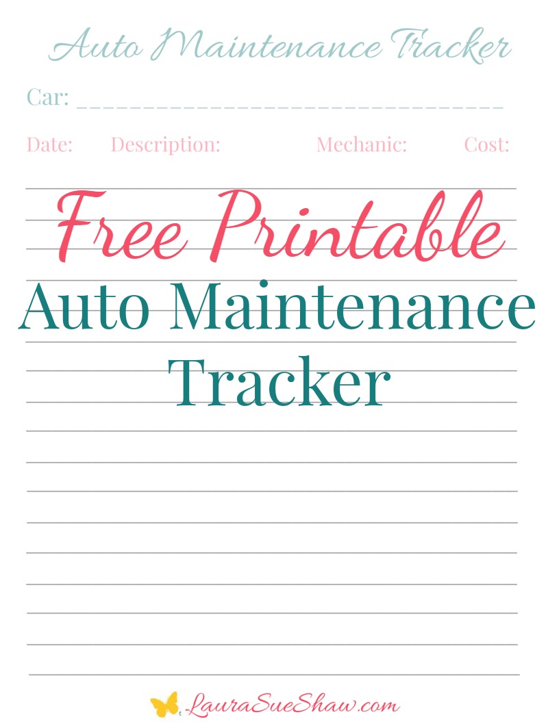 Free Printable Car Maintenance Tracker