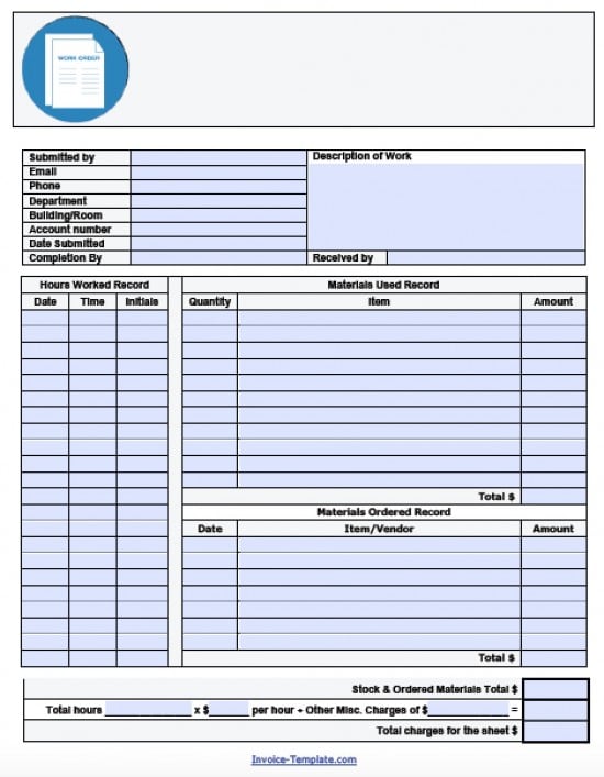 Free Work Order Template | charlotte clergy coalition