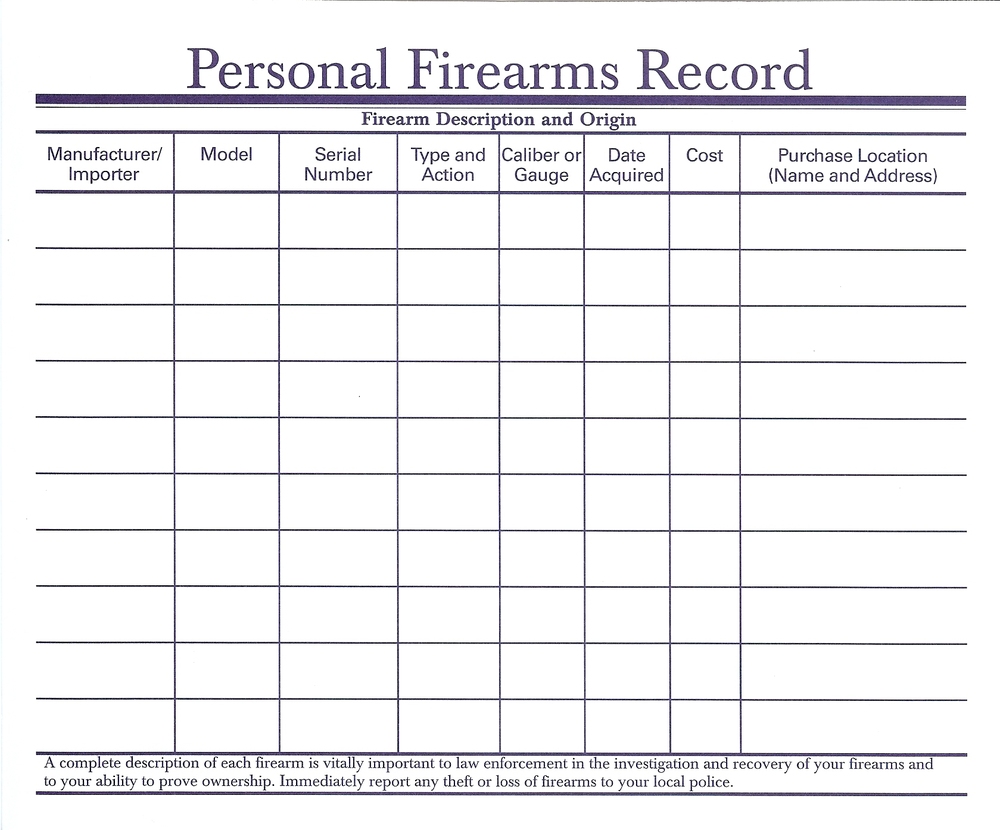 Gun Inventory Template Charlotte Clergy Coalition