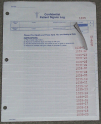 4076 Patient Sign In Sheet Bright Skies Design 8 1/2 x 11