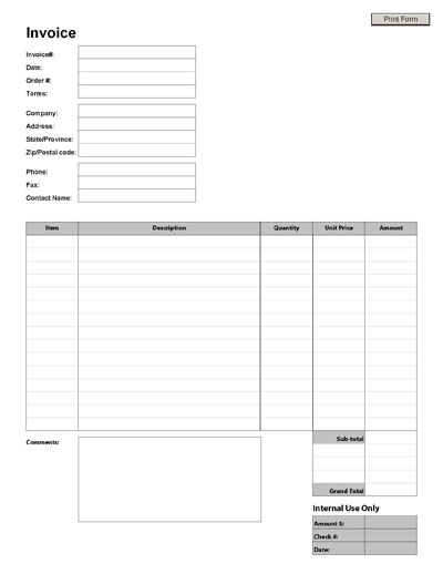 Free Printable Invoice Forms Ricdesign Free Printable Invoice 