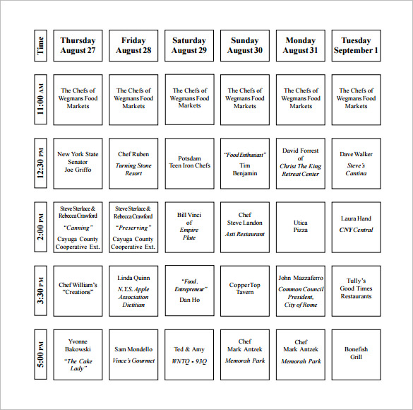 Kitchen Schedule Templates   15+ Free Word, Excel, PDF Format 