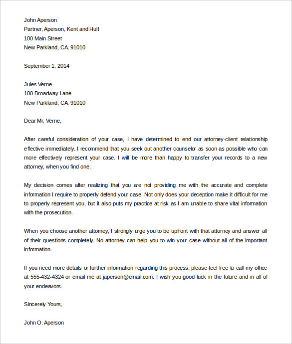Lawyer Termination Letter Charlotte Clergy Coalition