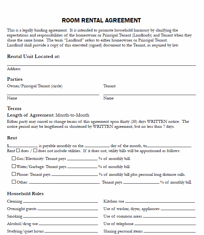 Lease Template For Renting A Room Charlotte Clergy Coalition