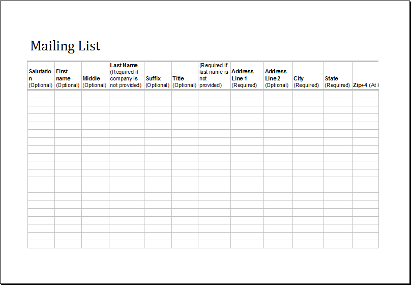 Excel Mailing List Fully Customizable Template | Excel Templates