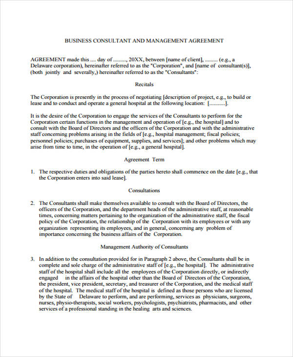 Management Agreement Templates  11 Free Word, PDF Format Download 