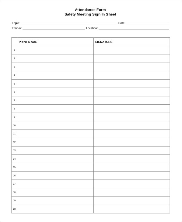 25 Images of Meeting Attendance Record Template | leseriail.com