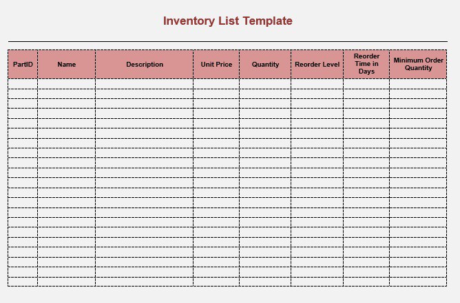 8 Free Sample Moving Inventory List Templates   Printable Samples