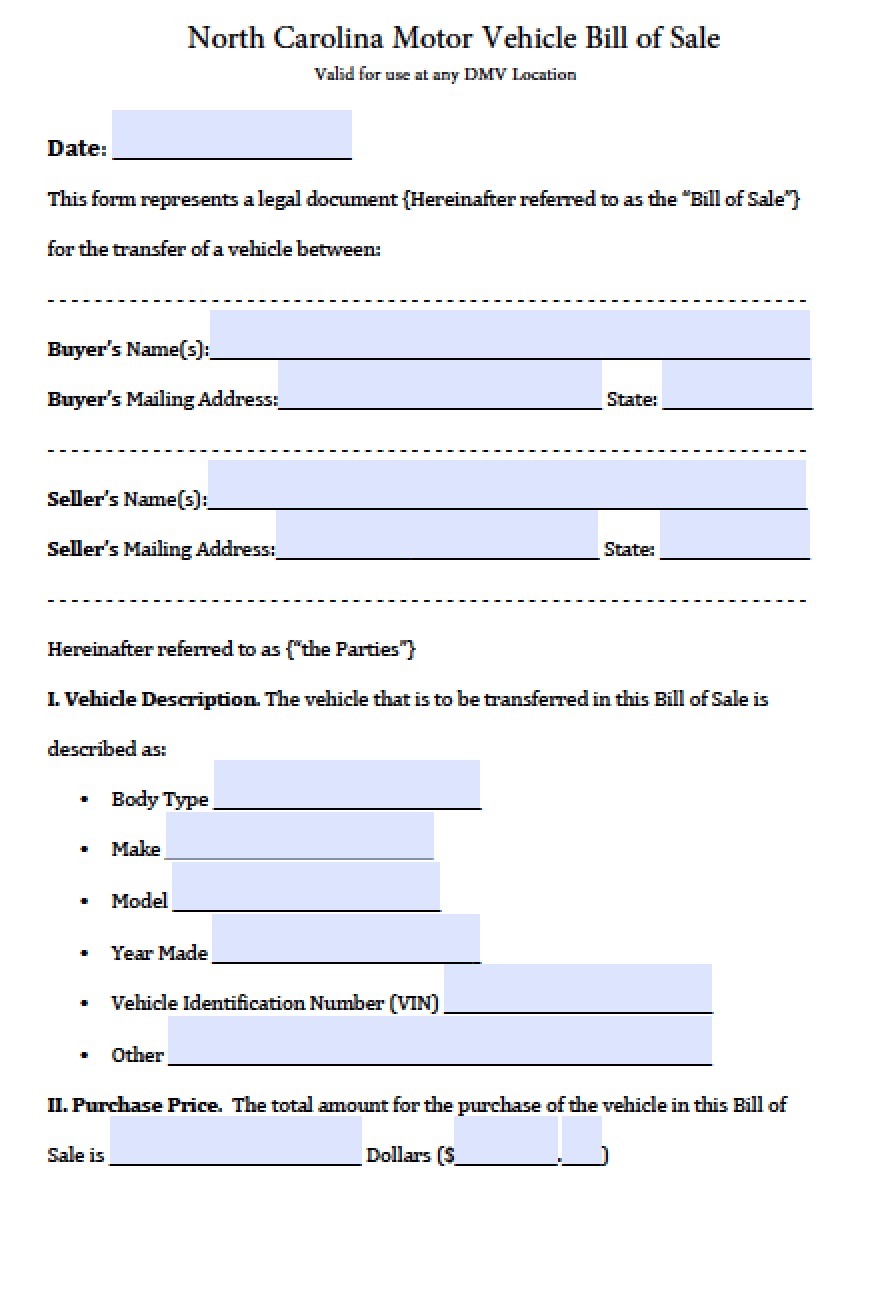 Nc Bill Of Sale Pdf Charlotte Clergy Coalition