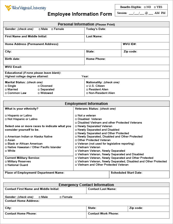 New Hire Application Form Template   Evpatoria.info