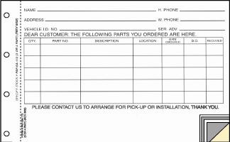 Special Parts Order Form, (GMPS 115 5), 5 part