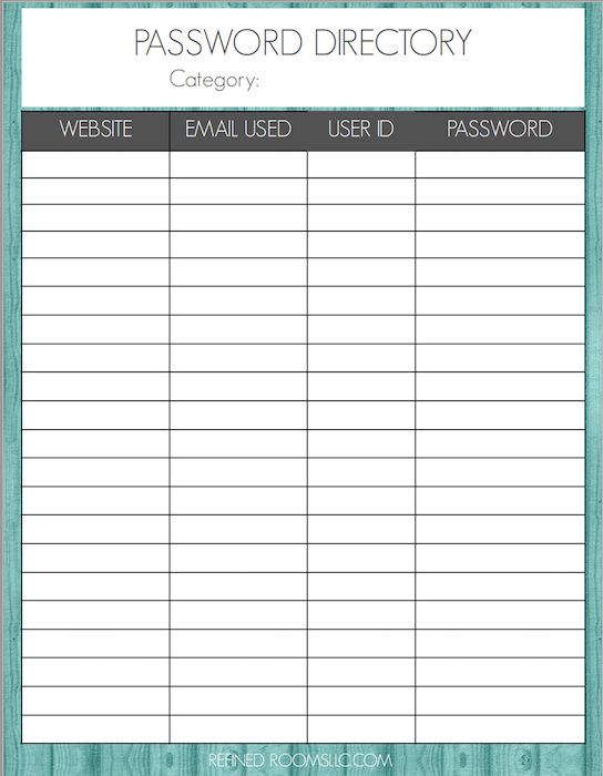 9+ Sample Password Spreadsheet Templates   PDF, DOC, Excel | Free 