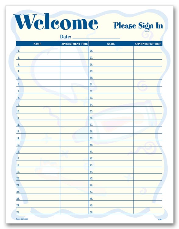 Patient Sign in Sheet Template | eForms – Free Fillable Forms