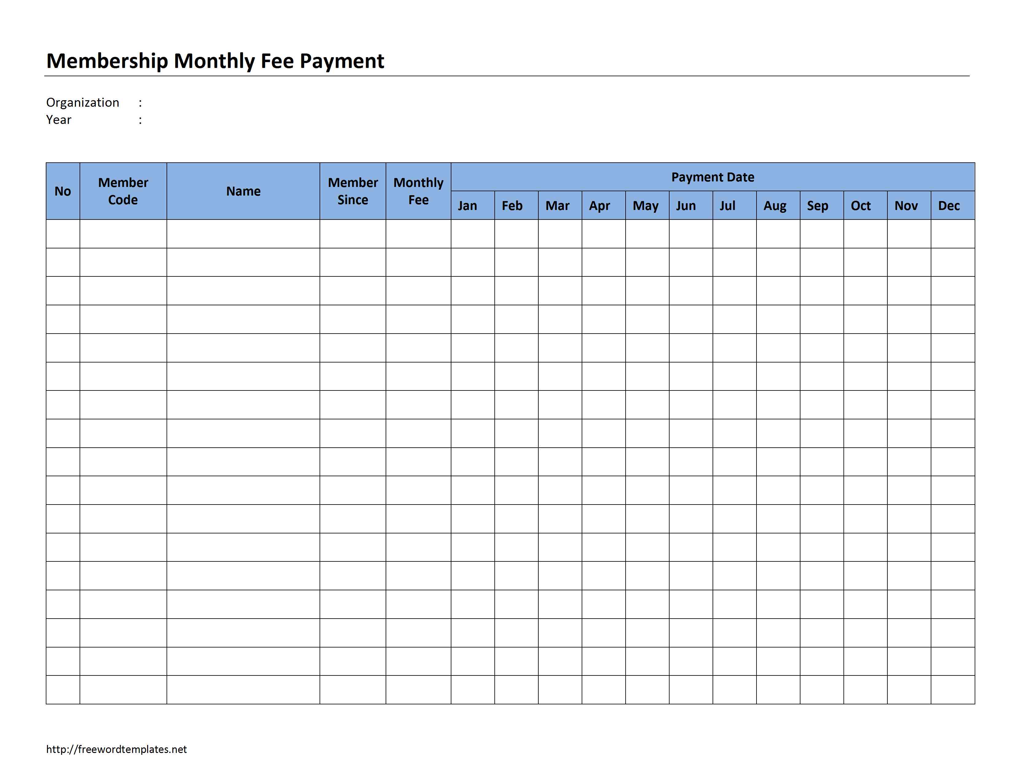 Payment Record Template
