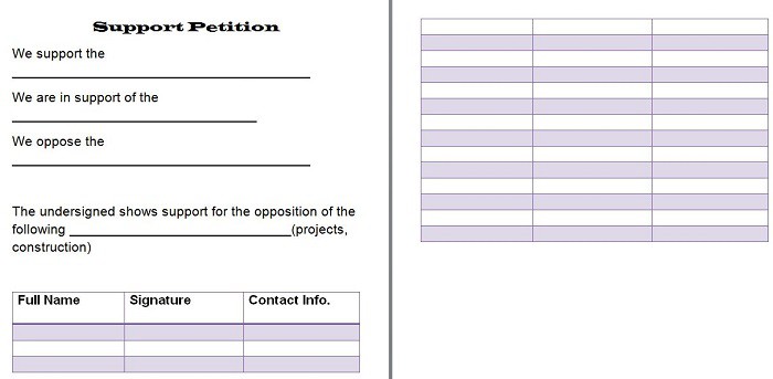 Petition Form Template