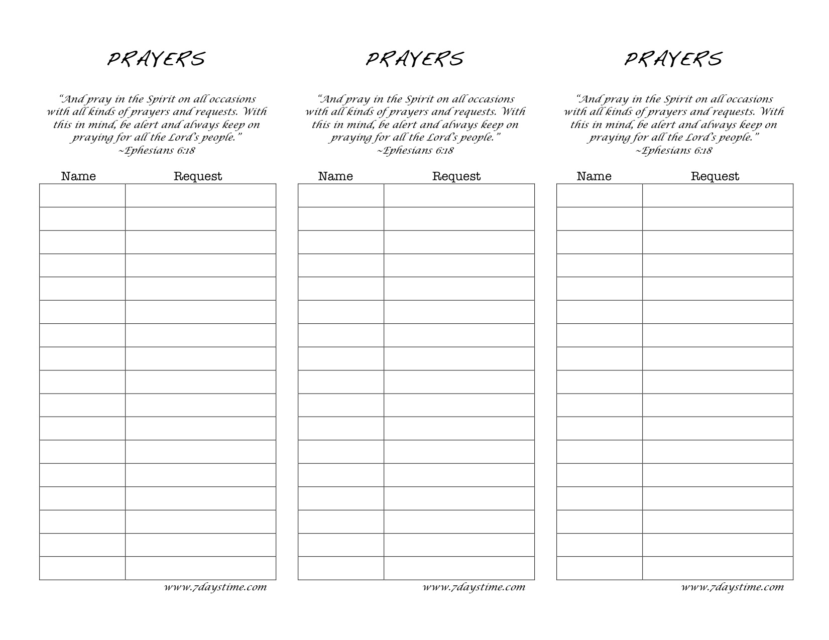Prayer List Template   8+ Free Word, Excel, PDF Format Download 