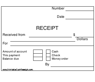 Fillable Cash Receipt Form   OpenOffice template
