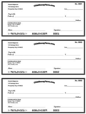 Free Printable Check Templates! Great for teaching kids the value 