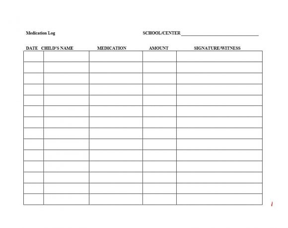 medication log sheet template