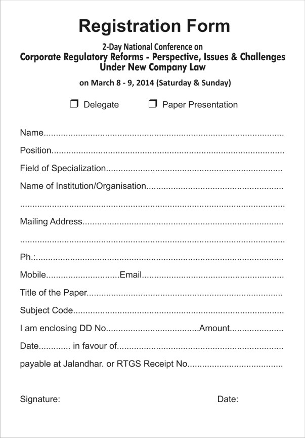 Printable Registration Form Templates   Word Excel Samples