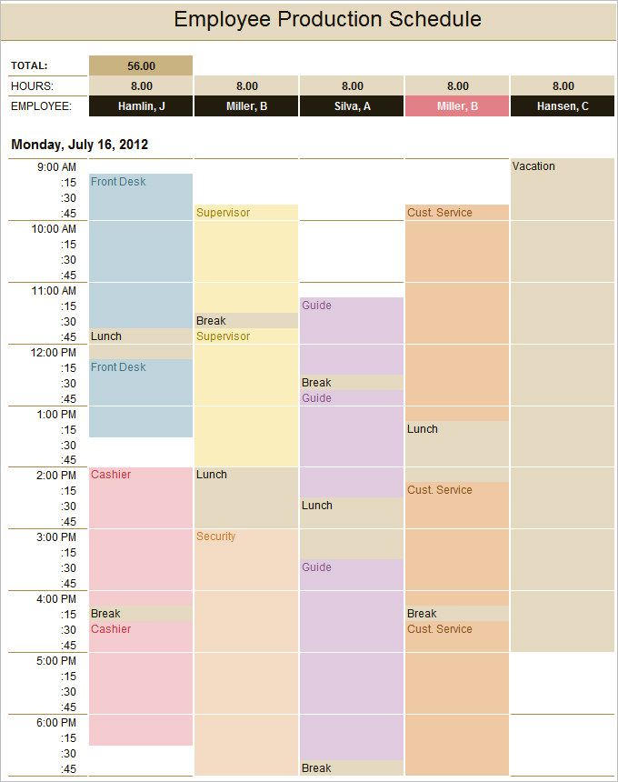 Production Schedule Template | Microsoft Excel Templates