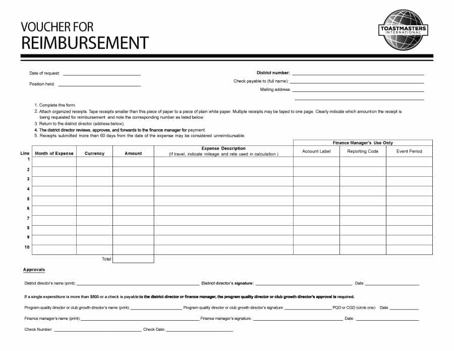 Expense Reimbursement Form Template   Download Excel | JKL 