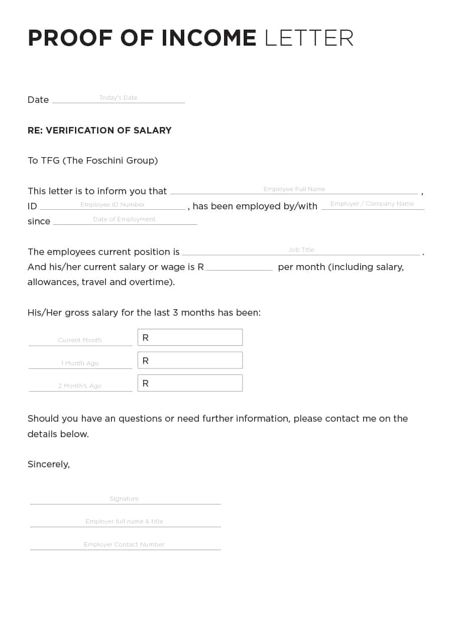 Income verification letter for independent contractor
