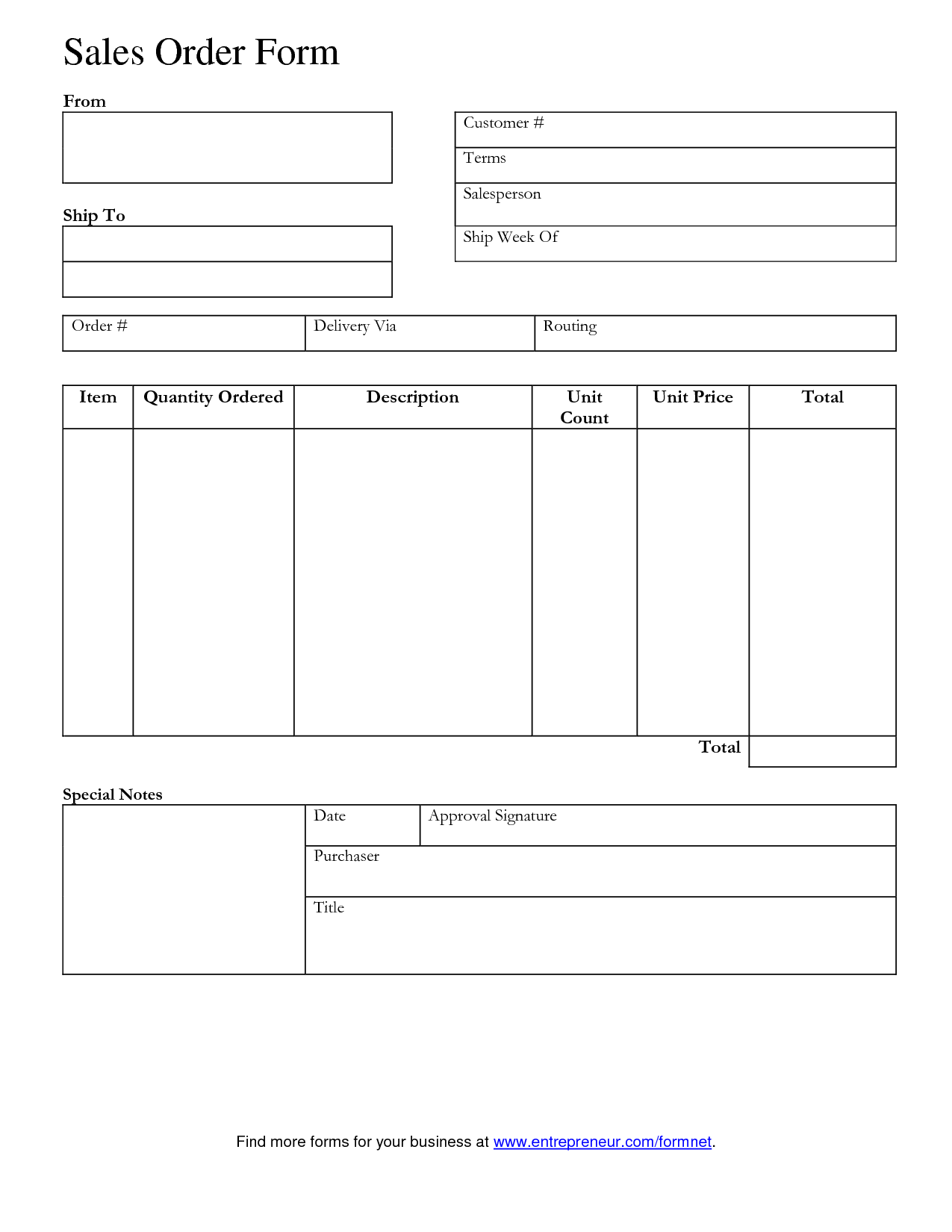 free printable sales order forms   Boat.jeremyeaton.co