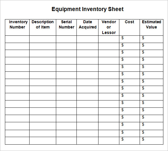 8+ Sample Inventory Sheets | Sample Templates