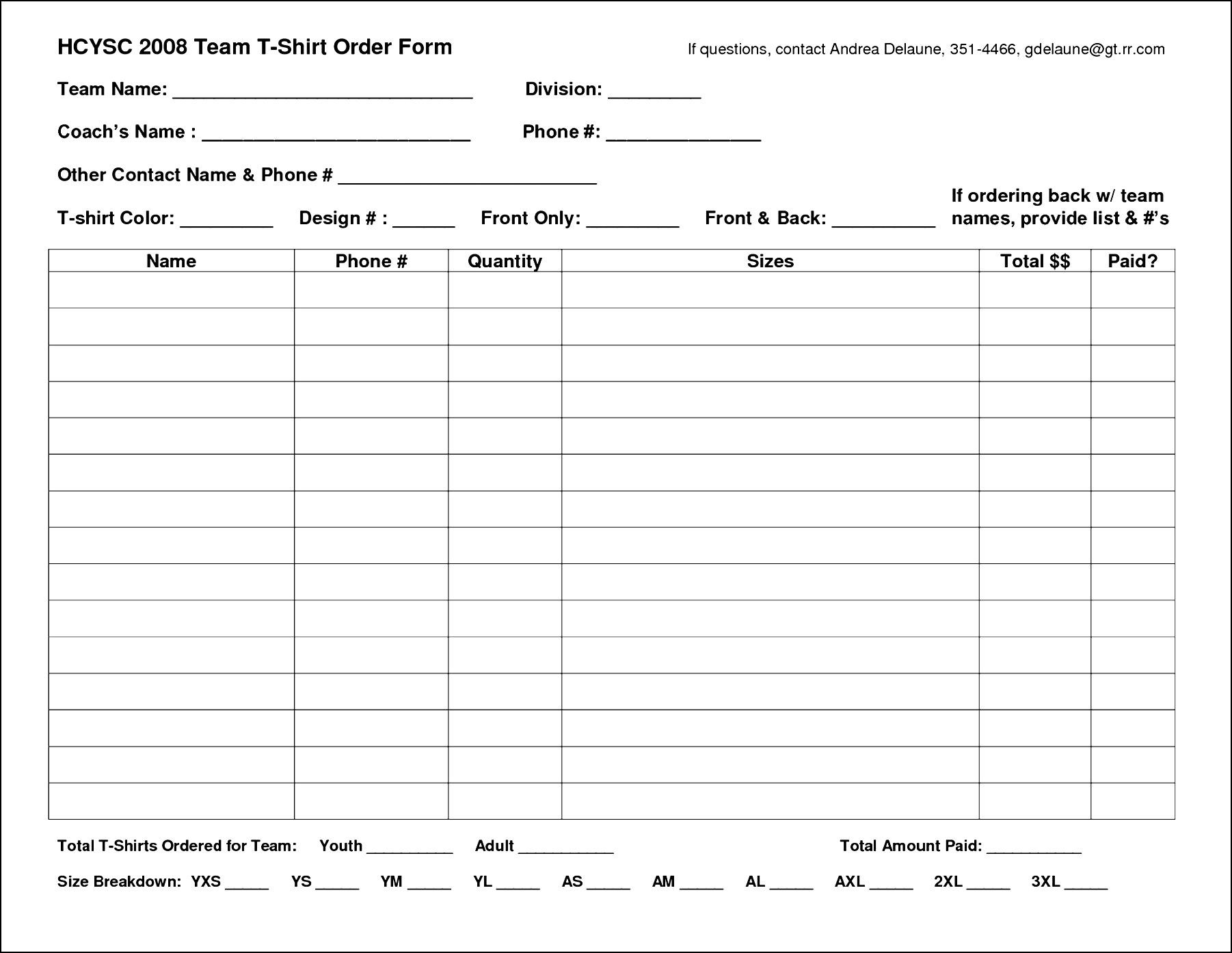 sample order form templates expin memberpro co company template 